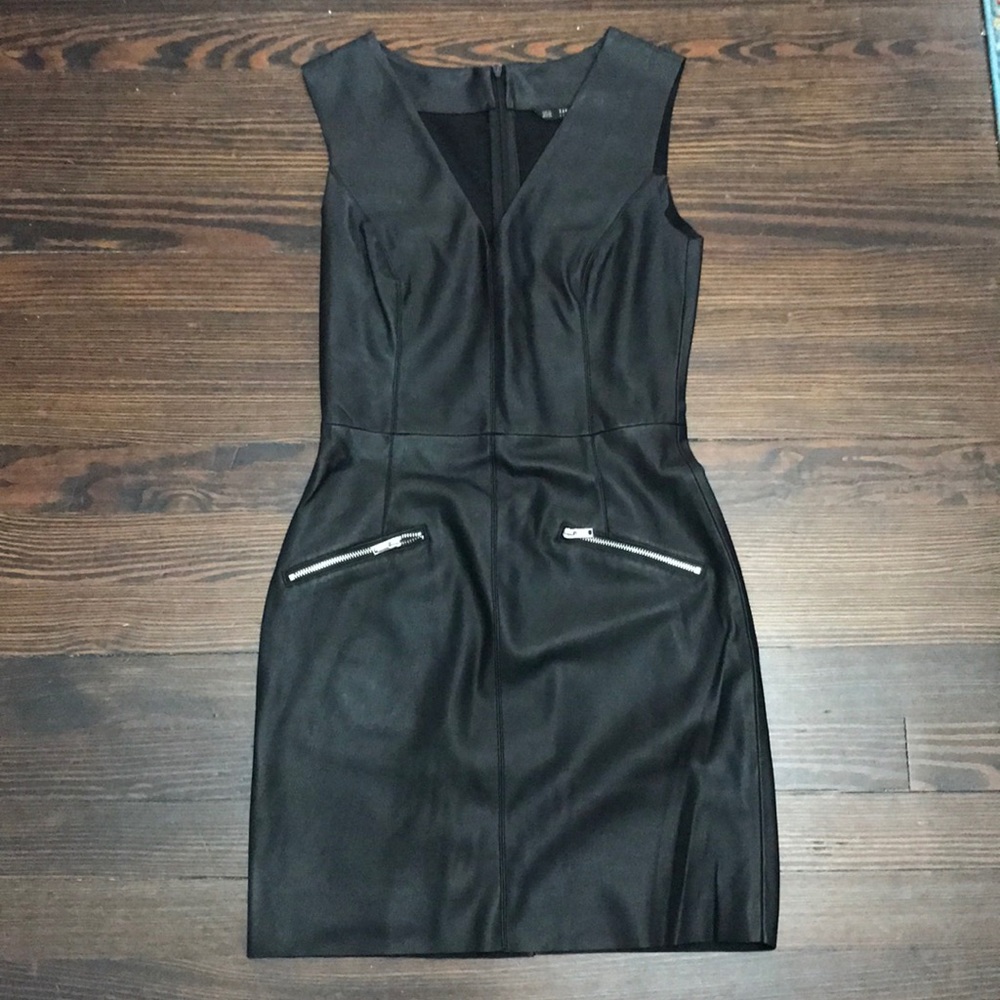 Zara Mini Black faux Leather dress